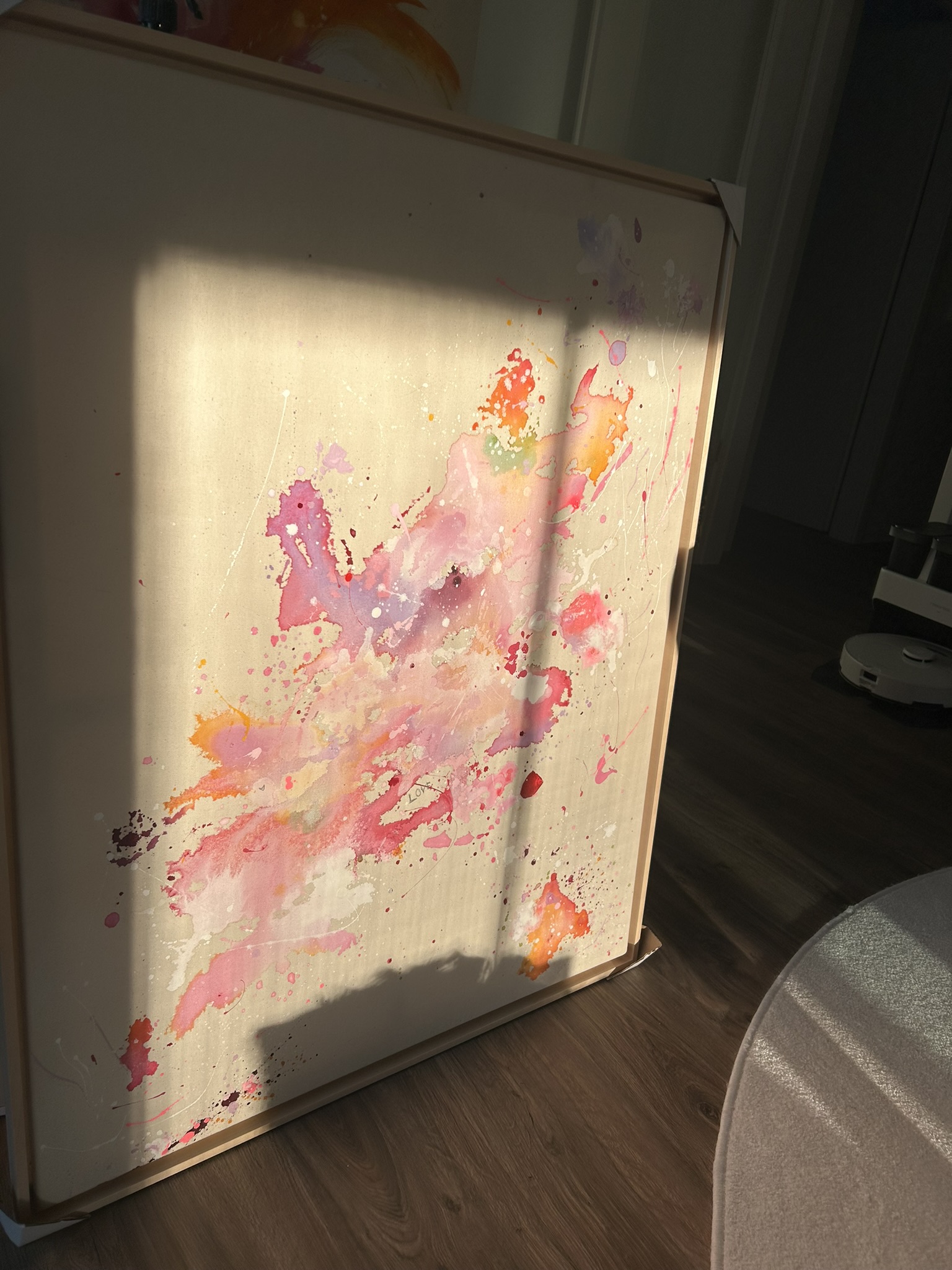 Finde Liebe, 2025, Acryl auf roher Baumwollleinwand, Ansicht 3